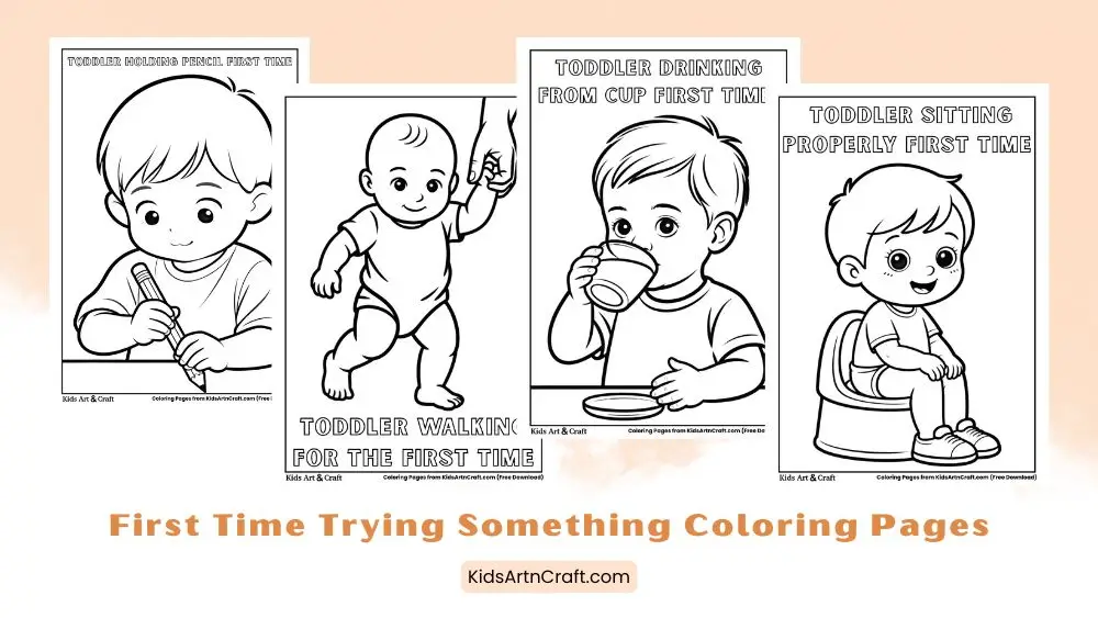 First Time Trying Something Coloring Pages for Kids