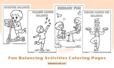 Fun Balancing Activities Coloring Pages for Kids