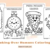 Funny Food Taking Over Humans Coloring Pages for Kids