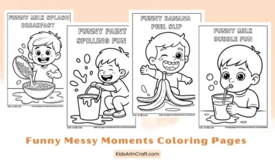Funny Messy Moments Coloring Pages for Kids