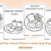 Healthy Food Plate Coloring Pages for Kids