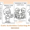 Kids Cafe Activities Coloring Pages for Kids