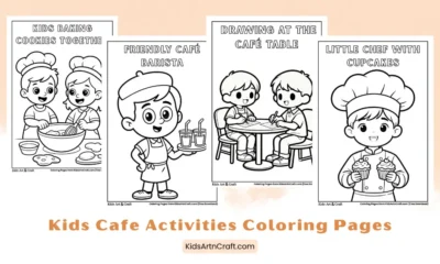 Kids Cafe Activities Coloring Pages for Kids
