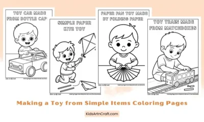 Making a Toy from Simple Items Coloring Pages for Kids