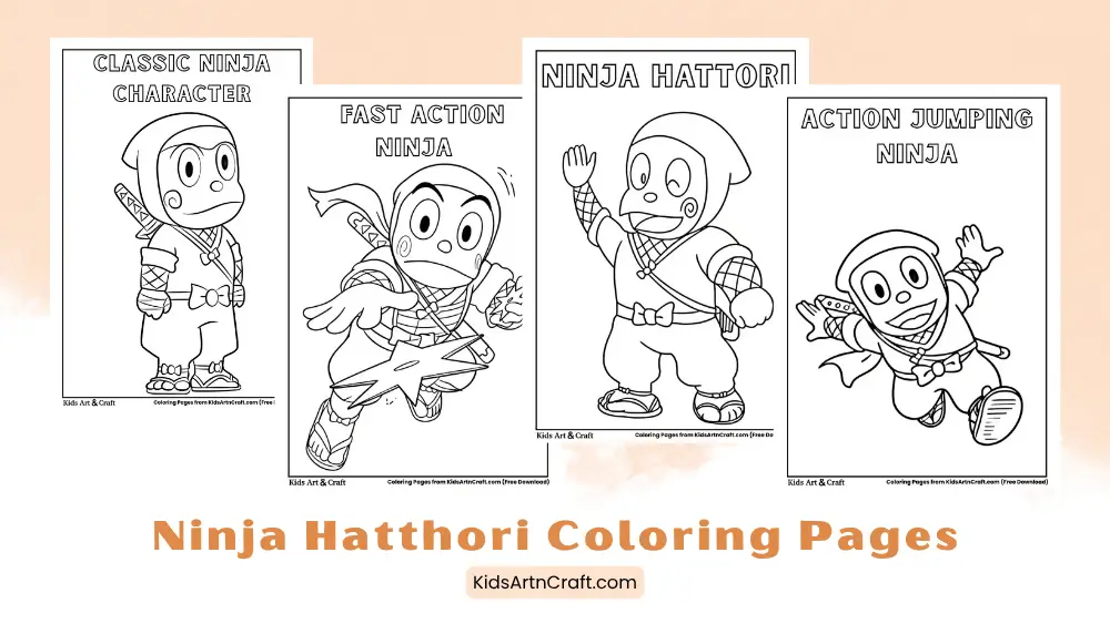 Ninja Hattori Coloring Pages for Kids
