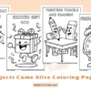 Objects Come Alive Coloring Pages for Kids