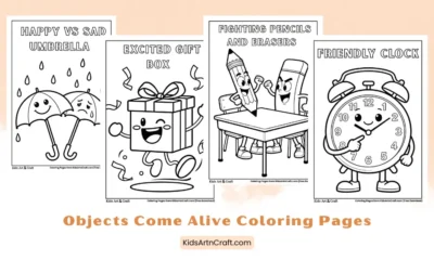 Objects Come Alive Coloring Pages for Kids