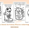 Objects Stuck in Funny Places Coloring Pages for Kids