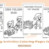 Pulling Activities Coloring Pages for Kids