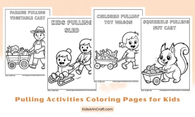 Pulling Activities Coloring Pages for Kids