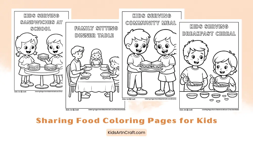 Sharing Food Coloring Pages for Kids
