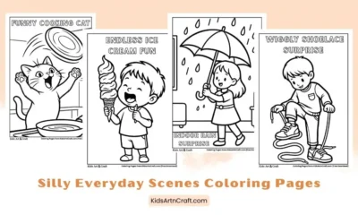 Silly Everyday Scenes Coloring Pages for Kids