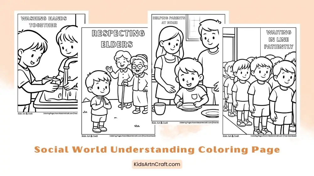 Social World Understanding Coloring Pages for Kids
