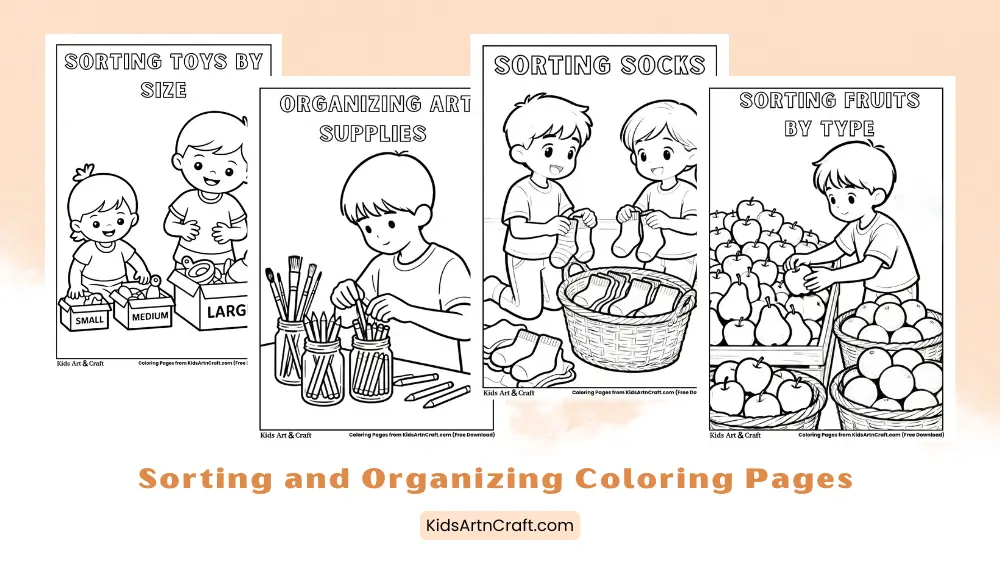 Sorting and Organizing Coloring Pages for Kids
