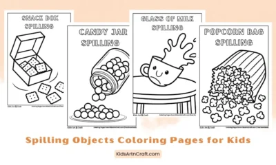 Spilling Objects Coloring Pages for Kids