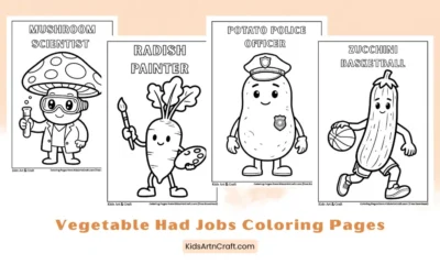 Vegetable Had Jobs Coloring Pages for Kids