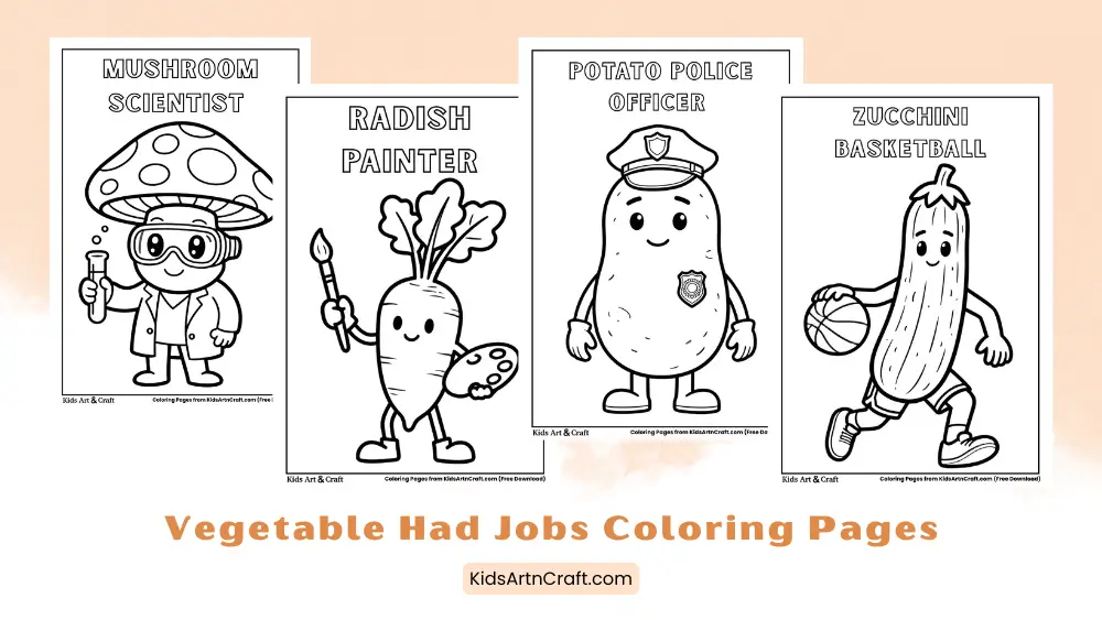 Vegetable Had Jobs Coloring Pages for Kids