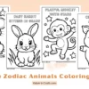 12 Cute Zodiac Animals Coloring Pages for Kids