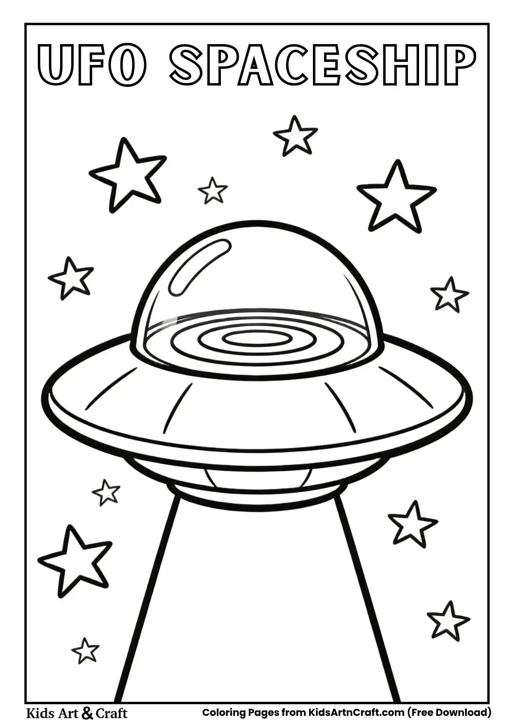 ufo flying saucer coloring page cartoon
