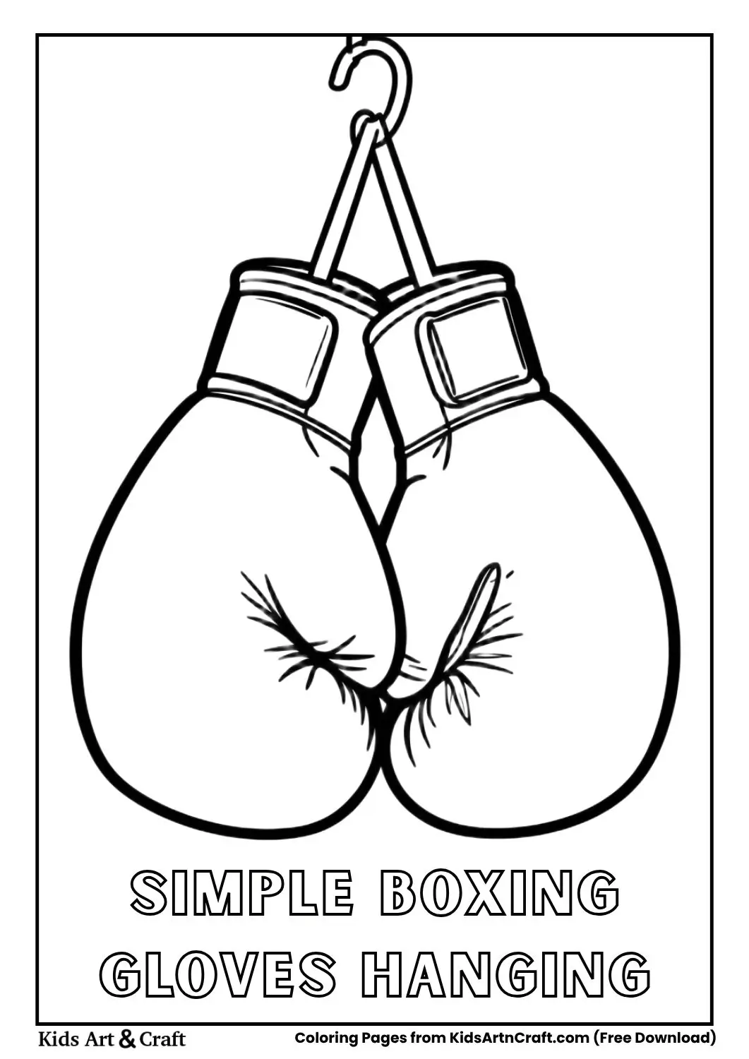 boxing gloves hanging coloring page