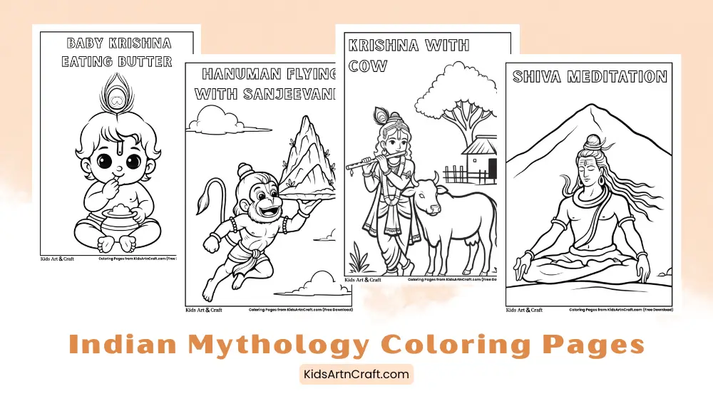 Indian Mythology Coloring Pages for Kids