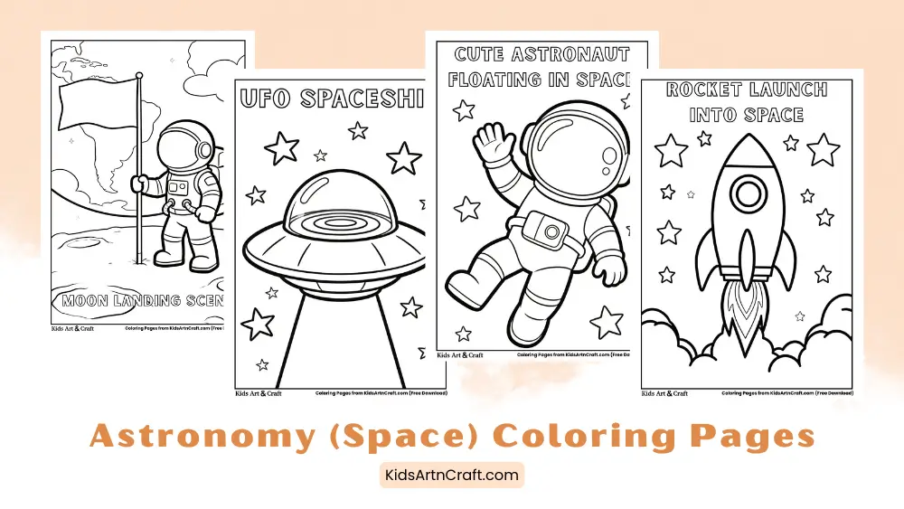 Astronomy (Space) Coloring Pages for Kids