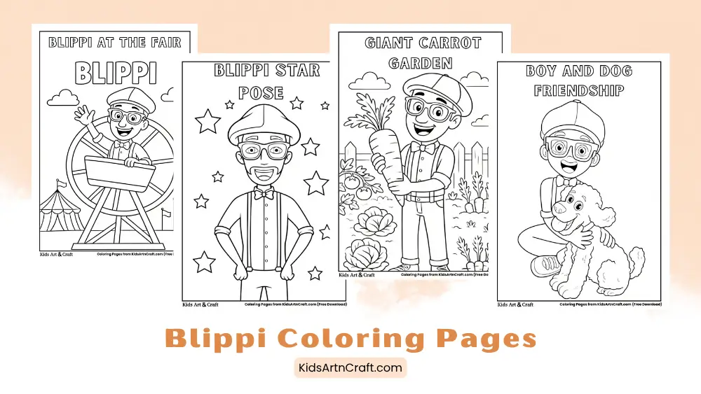 Blippi Coloring Pages for Kids