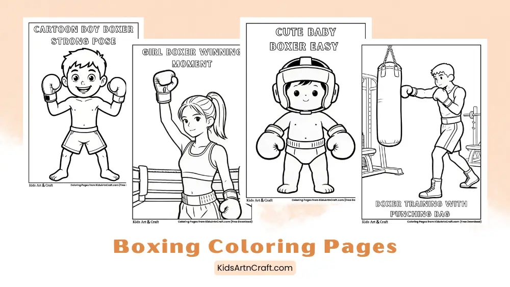 Boxing Coloring Pages for Kids