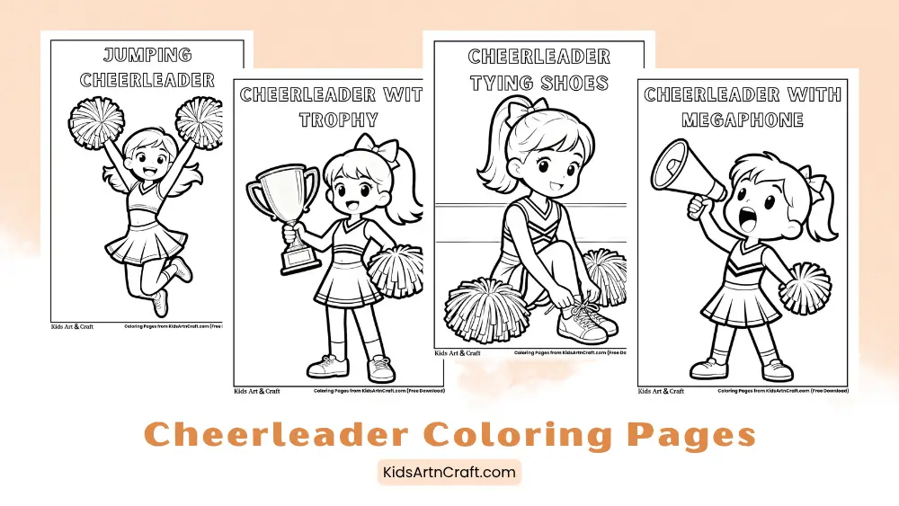 Cheerleader Coloring Pages for Kids