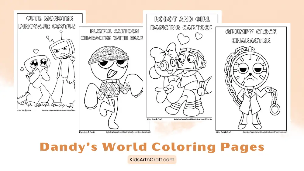 Dandy’s World Coloring Pages for Kids