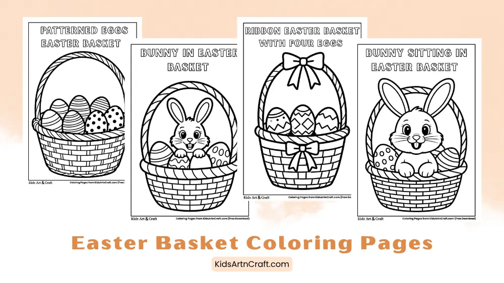 Easter Basket Coloring Pages for Kids