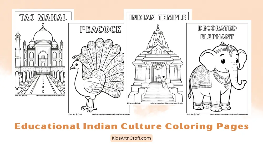Educational Indian Culture Coloring Pages for Kids