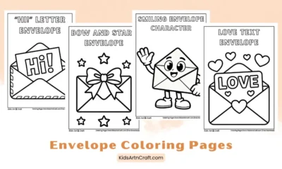 Envelope Coloring Pages for Kids
