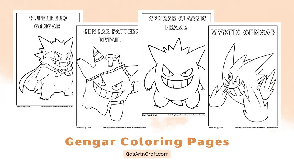 Gengar Coloring Pages for Kids