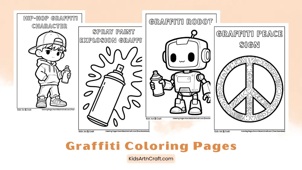 Graffiti Coloring Pages for Kids