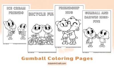 Gumball Coloring Pages for Kids