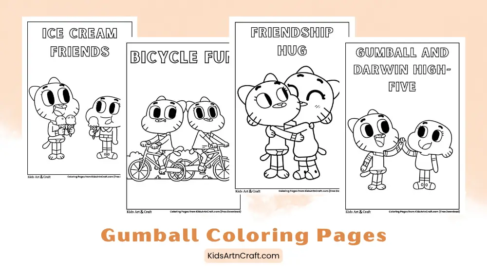 Gumball Coloring Pages for Kids