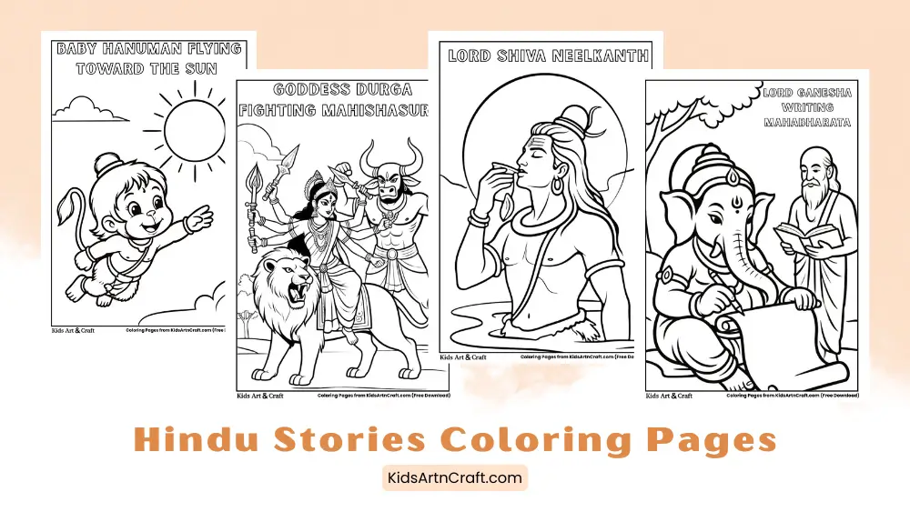 Hindu Stories Coloring Pages for Kids
