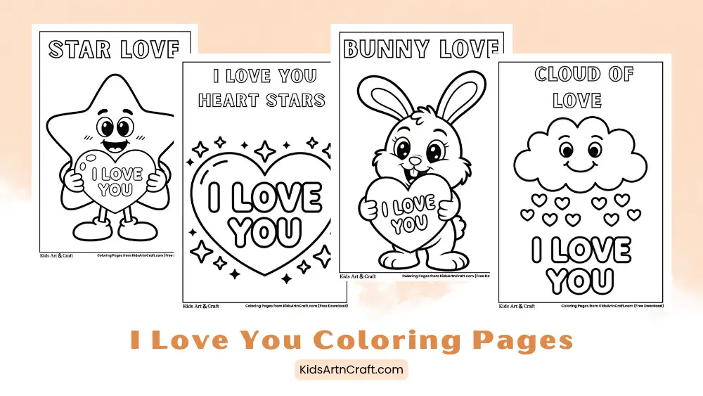 I Love You Coloring Pages for Kids