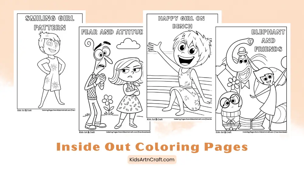 Inside Out Coloring Pages for Kids