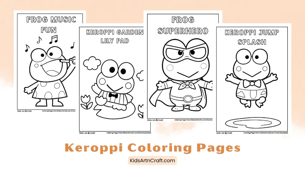 Keroppi Coloring Pages for Kids