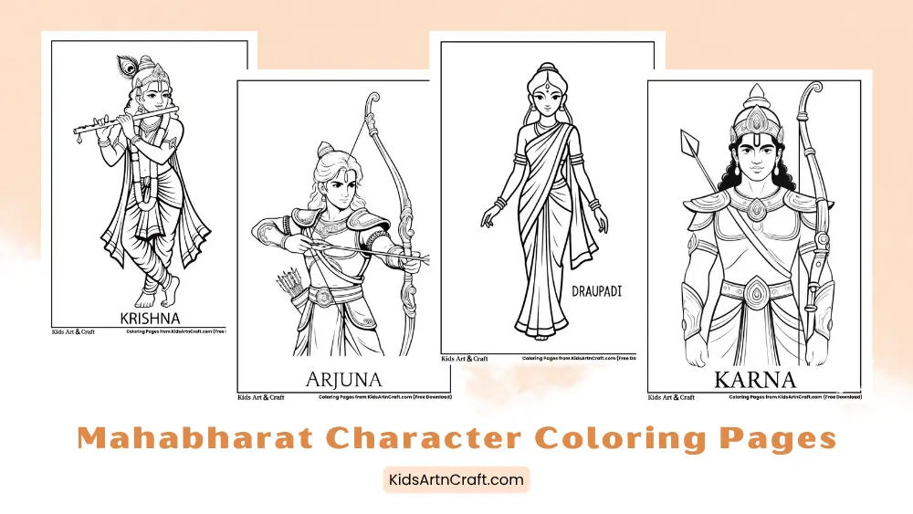 Mahabharat Character Coloring Pages for Kids