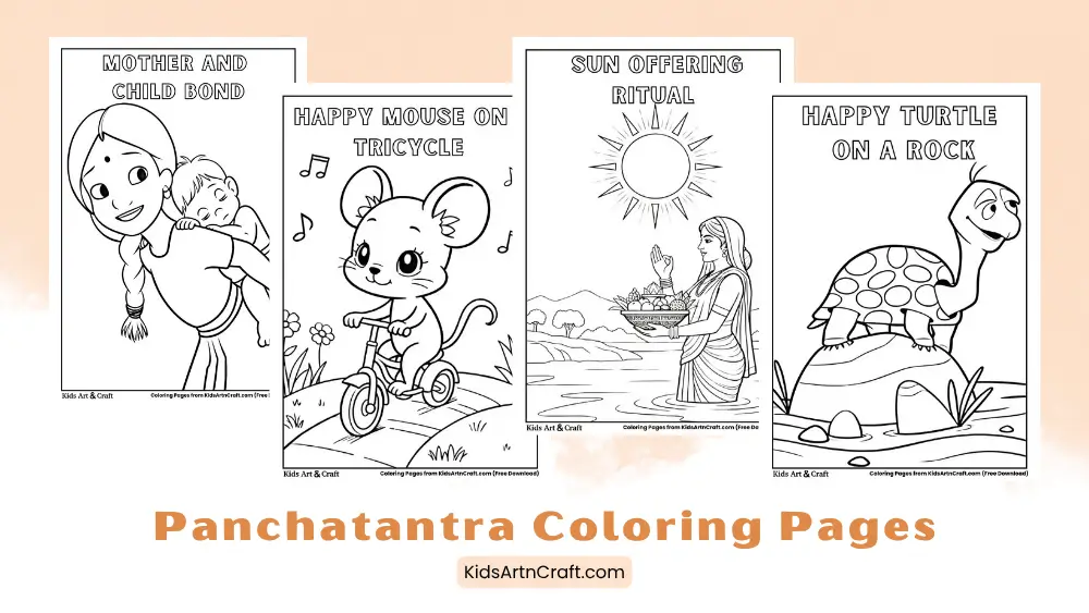 Panchatantra Coloring Pages for Kids