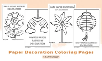 Paper Decoration Coloring Pages for Kids