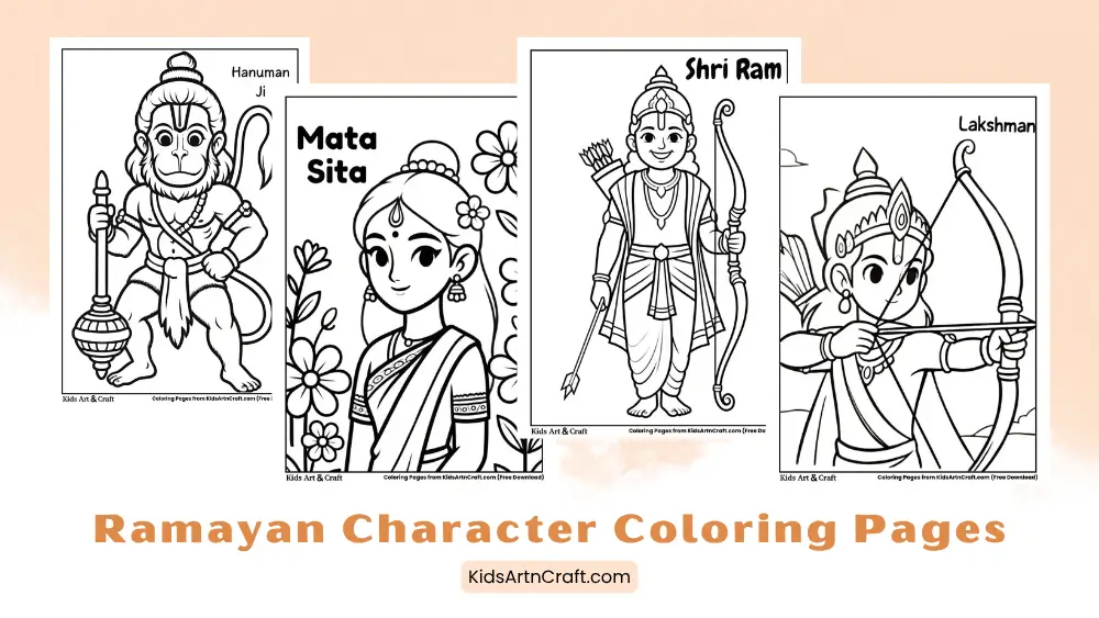 Ramayan Character Coloring Pages for Kids