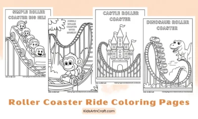 Roller Coaster Ride Coloring Pages for Kids