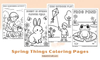 Spring Things Coloring Pages for Kids