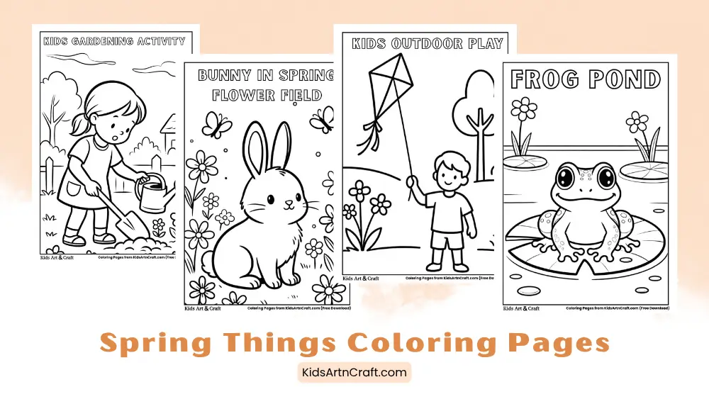 Spring Things Coloring Pages for Kids