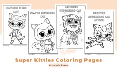 Super Kitties Coloring Pages for Kids