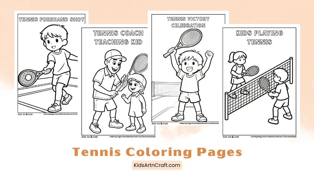Tennis Coloring Pages for Kids